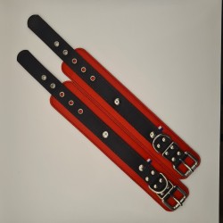 Menottes poignet taille 27.5cm noir et rouge