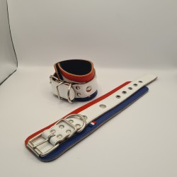 Menottes poignet taille 25cm Bleu Blanc Rouge