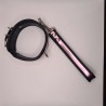 Laisse + collier cuir rose