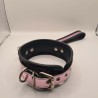 Laisse + collier cuir rose