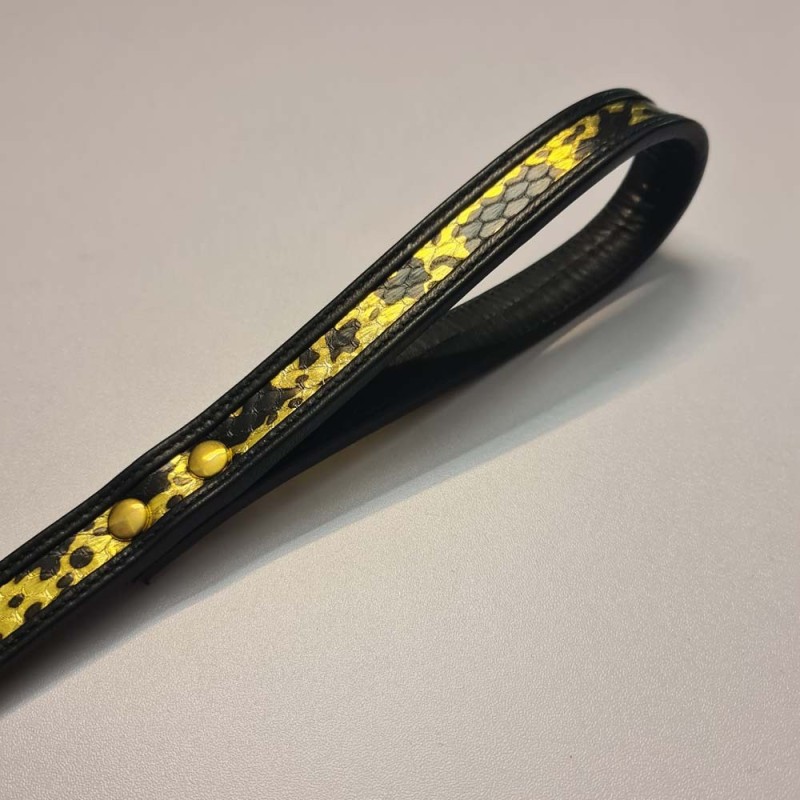 Laisse cuir Serpent Doré