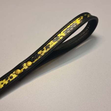 Laisse cuir Serpent Doré