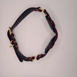 Bandeau hard 73cm léopard rouge et  doré