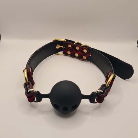 Baîllion a boule 70 cm léopard rouge et doré