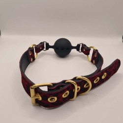 Baîllion a boule 70 cm léopard rouge et doré