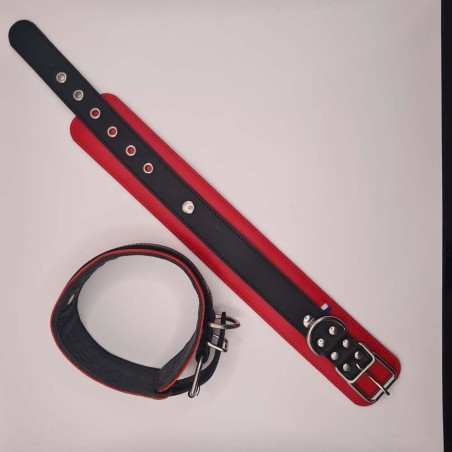 Menottes cheville taille 33.5cm rouge et noire