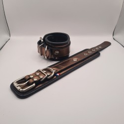 Menottes poignet 35cm or rose , bord noir