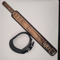 Menottes chevilles 45cm or rose , bord noir